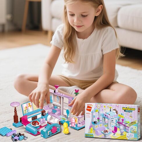 Friends 3-in-1 Dream House Building Blocks Set for Girls Ages 6-12, 194-Piece STEM Toy with 3 Design Styles, Creative Educational Gift Enhancing Fine Motor Skills & Creativity in Saudi Arabia