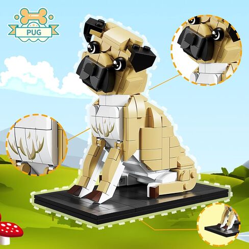 مجموعة ألعاب Kazi Pug Dog Building - هدايا الصلصال لمحبي الصلصال - مجموعة مثالية لعبة الصلصال للأولاد والبنات 8-12 ، ديكور المنزل ، الحفلات الحفلات in Kuwait