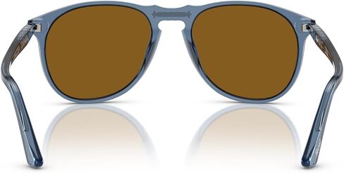 Persol Men's PO9649S Aviator Sunglasses, Taupe Grey Transparent/Dark Grey, 55 mm in Saudi Arabia