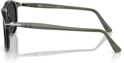 Persol Men's PO9649S Aviator Sunglasses, Taupe Grey Transparent/Dark Grey, 55 mm in Saudi Arabia