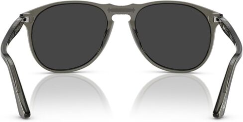 Persol Men's PO9649S Aviator Sunglasses, Taupe Grey Transparent/Dark Grey, 55 mm in Saudi Arabia