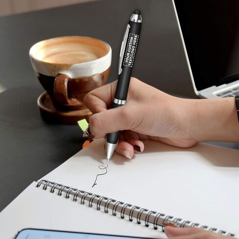 DISCOUNT PROMOS Custom Plastic Stylus Pens Set of 100, Personalized Bulk Pack - Black Ink, Great for Office, School, Business, Tradeshows, Events - Black in Saudi Arabia