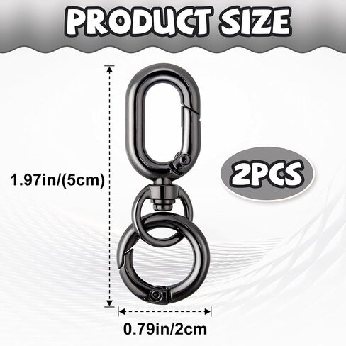 3pcs Double Opening Swivel Lobster Clasp Keychain, Key Ring Clip Spring Snap Hook for Purse, Heavy Duty Zinc Alloy Black Key Chain Clasp for DIY Crafts Lanyard -Black in Saudi Arabia