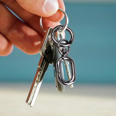 3pcs Double Opening Swivel Lobster Clasp Keychain, Key Ring Clip Spring Snap Hook for Purse, Heavy Duty Zinc Alloy Black Key Chain Clasp for DIY Crafts Lanyard -Black in Saudi Arabia