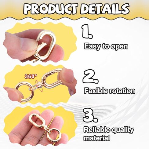 3pcs Double Opening Swivel Lobster Clasp Keychain, Key Ring Clip Spring Snap Hook for Purse, Heavy Duty Zinc Alloy Black Key Chain Clasp for DIY Crafts Lanyard -Black in Saudi Arabia