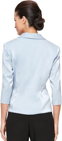 Alex Evenings Women's 3/4 Sleeve Surplice Neckline Stretch Blouse with Embellished Side Closure, Pearl Shimmer in Saudi Arabia