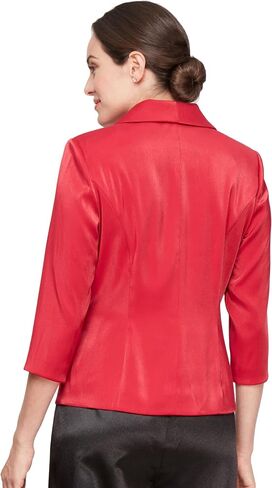 Alex Evenings Women's 3/4 Sleeve Surplice Neckline Stretch Blouse with Embellished Side Closure, Pearl Shimmer in Saudi Arabia
