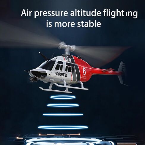 C138 RC Helicopter للبالغين ، RC ERA C138 1/30 Scale Bell 206 2.4g 6ch No Aileron Helicopter مع تعليق الارتفاع ووضع التدفق البصري (أبيض أسود/بطارية) in Kuwait