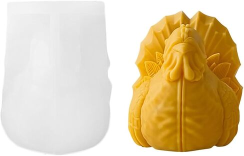 3D Turkey Candle Soap Mold, Thanksgiving Christmas Turkey Silicone Mold for Fondant, Soy Wax Candle, Soap, Plaster, Epoxy Resin Casting, DIY Crafts (B) in Saudi Arabia