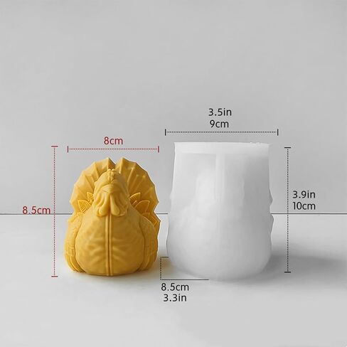 3D Turkey Candle Soap Mold, Thanksgiving Christmas Turkey Silicone Mold for Fondant, Soy Wax Candle, Soap, Plaster, Epoxy Resin Casting, DIY Crafts (B) in Saudi Arabia