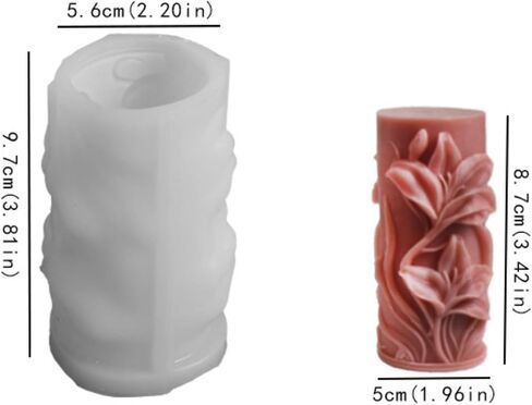 Flower Candle Silicone Mold, Starfish/Clover/Pitcher/Sunflower/Lily/Lavender Column Candle Soap Mold Fondant Chocolate Cake Baking Mould Plaster Clay Resin Epoxy Mold (Lily) in Saudi Arabia