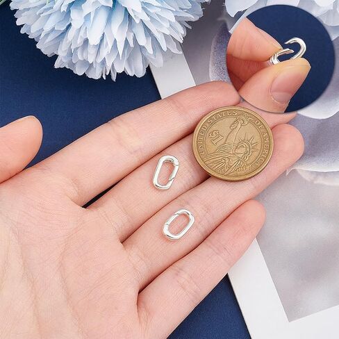 Mayjoydiy 2pcs Round Carabiner Clip 925 Sterling Silver Spring Gate Rings Metal O Rings Oning Buckle Gate Ring Connector Netcet in Saudi Arabia