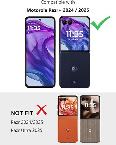 Case for Motorola Razr Plus 2024 (Razr+ 2024) with Built-in Cover Screen Protector, Thin Hard Matte Polycarbonate Cover Phone Case for Moto Razr+ 2024 - Midnight Blue in Kuwait