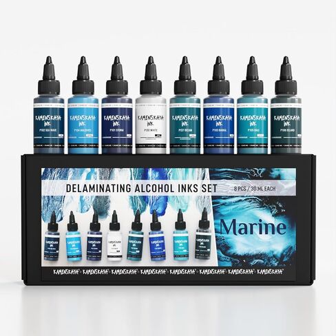 أحبار الكحول delaminating - مجموعة الحبر delaminating "البحرية" - 8 أجهزة كمبيوتر. 1 Fl Oz (30 مل) لكل منهما in Kuwait