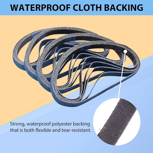 40 PCS 1/2" x 18" Zirconia Sanding Belts, 1/2 x 18 Inch Sanding Belts for Air Belt Sander,8 Each of 40/60/80/120/240 Grits Belt Sander Paper for Woodworking, Metal Polishing, Derusting in Saudi Arabia