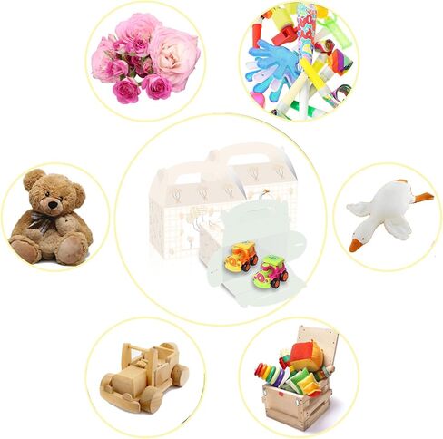 BACH AND BOUJEE 12 PCS Silly Goose Beige Gingham Party Treat Boxes Bithday Party Favor Gift Goodies Box One Silly Goose First Bithday Baby Shower Decorations in Kuwait