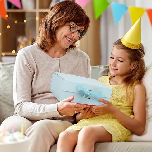 صناديق الهدايا المغناطيسية NSMYKHG مع أغطية وشريط ربطة الزخرفة ، 5 حزمة 9.5 × 7 × 4 بوصة ، لعيد الميلاد ، الزفاف ، اقتراح العريس والعروس ، صندوق هدايا أنيق فاخر مع إغلاق مغناطيسي (أزرق) in Kuwait