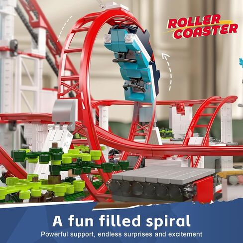 Mould King 11014 Roller Coaster Building Kit, Amusement Park Funfair Track Construction Blocks Toys with Motors, Ideal Gift Toy for Adult/Kids Age 8+ (3646 Pieces) in Saudi Arabia