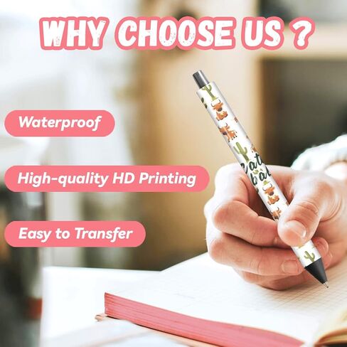 Peaceblue UV DTF Pen Wraps Transfer Sticker Decal Highland Cattle - 48pcs HD HD PRINT UV DTF PEN DEN لاصق لصالح DIY Pencil Pen Decorative Gifts تعطي in Saudi Arabia