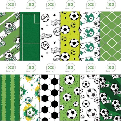 24 Sheet Sports Soccer Scrapbook Paper 12" x 12" Soccer Pattern Paper Sports Scrapbook Paper Soccer Ball Field Scrapbook Paper Double-Sided Sport Decorative Craft Paper Soccer Scrapbook Supplies in Saudi Arabia