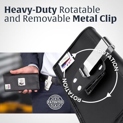 Turtleback Premium Leather Phone Holster for iPhone 16 Pro Max, 15 Pro Max, 14 Pro Max, 13 Pro Max – Black Phone Belt Holder Fits Slim Cases – Phone Holster with Exclusive Leather Belt Clip in Kuwait