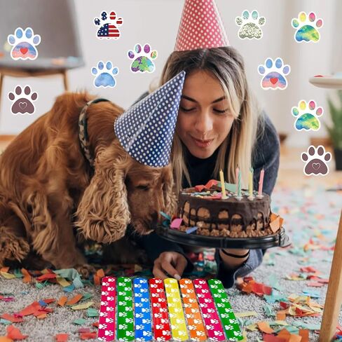 74Pcs Dog Claw ThemeParty Favors Contain 24 Pcs Dog Claw Slap Bracelets 50 Pcs DogClaw Stickers, Birthday Party Decorations,Classroom Rewards Supplies in Saudi Arabia