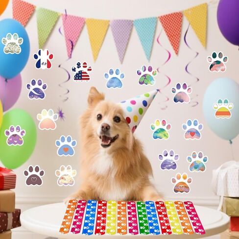 74Pcs Dog Claw ThemeParty Favors Contain 24 Pcs Dog Claw Slap Bracelets 50 Pcs DogClaw Stickers, Birthday Party Decorations,Classroom Rewards Supplies in Saudi Arabia
