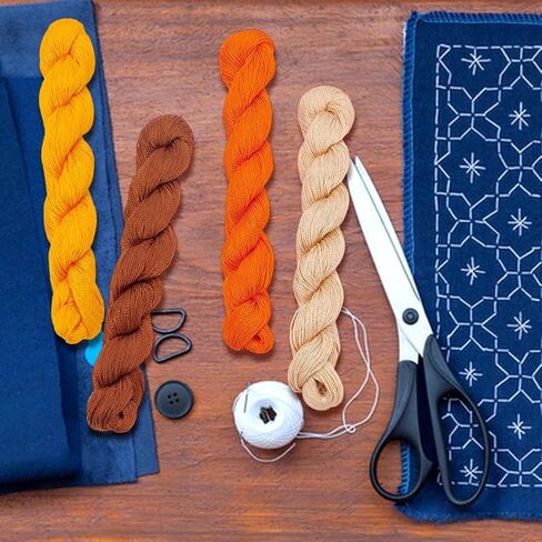 FreeBloss 4 PCS Sashiko Thread Sashiko Skein 4 * 100 M تطريز القطن النقي الخيط الياباني خيوط الخياطة خياطة اللحف والتطريز لتوازم مجموعة الأرجواني. in Saudi Arabia