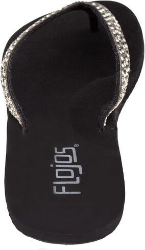 شبشب Flojos Spark Flip Flop للسيدات، أسود، 8 in Saudi Arabia