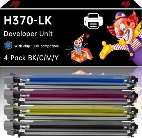 وحدة المطورين H370-LK متوافقة مع Toshiba E Studio 2000ac 2010ac 2500ac 2510AC ، تعزيز المتانة ، مثالية للطباعة عالية الحجم (4 عبوات BK/C/M/Y) in Kuwait