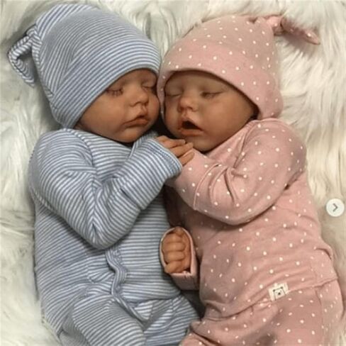 Newborn Baby Dolls Twins Girls 18 Inch Real Life Babies That Look Real Full Body Silicone Realistic Baby Dolls Real Looking Reborn Dolls Lifelike Babies Birthday Gifts Set for Kids in Saudi Arabia