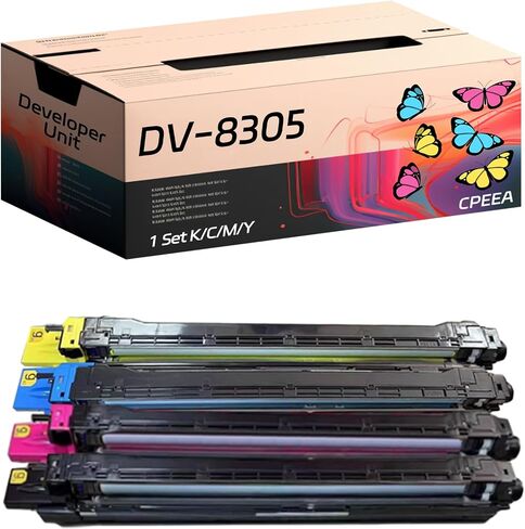 Compatible for Kyocera DV-8305 Developer Unit Work for Kyocera TASKalfa 3050ci 3051ci 3550ci 3551ci Printers, with Chip, High Yield 50000 Pages, Clear Printing (4-Pack BK/C/M/Y) in Kuwait