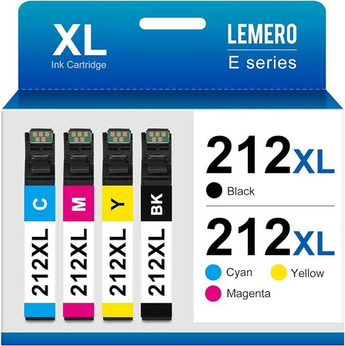 LEMERO 212XL Black 212 Ink Remanufactured Replacement for Epson 212 Black Ink Cartridges 212XL High Yield for Expression Home XP-4100 XP-4105 Workforce WF-2850 WF-2830 (2 Pack 212XL) in Saudi Arabia