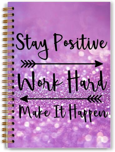 Foritho Purple and Gold Butterfly Notebook, Preppy Butterfly Journal for Writing, Aesthetic School Supplies, Girly Aesthetic Spiral Notebook 5.5x8.3 Inch in Saudi Arabia