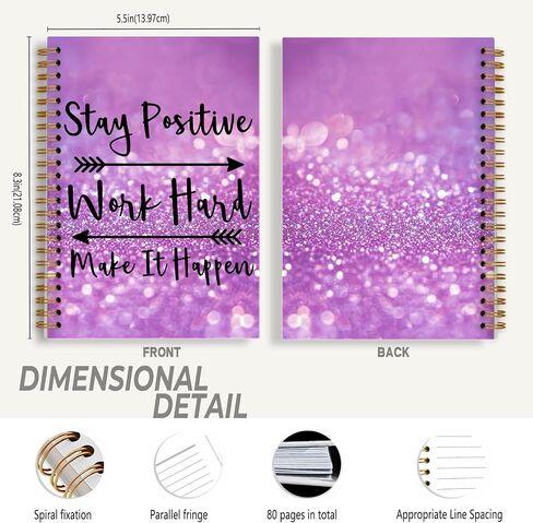 Foritho Purple and Gold Butterfly Notebook, Preppy Butterfly Journal for Writing, Aesthetic School Supplies, Girly Aesthetic Spiral Notebook 5.5x8.3 Inch in Saudi Arabia