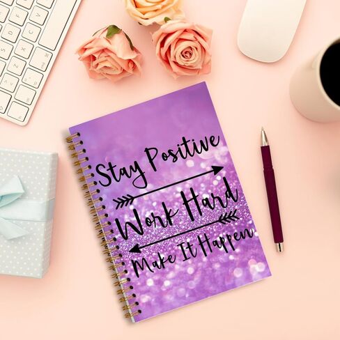Foritho Purple and Gold Butterfly Notebook, Preppy Butterfly Journal for Writing, Aesthetic School Supplies, Girly Aesthetic Spiral Notebook 5.5x8.3 Inch in Saudi Arabia
