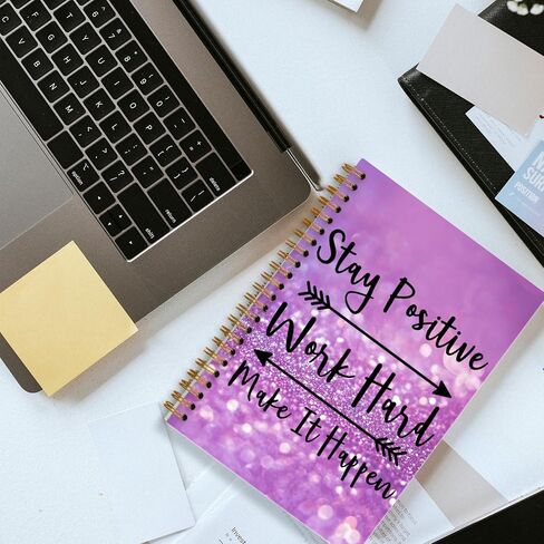 Foritho Purple and Gold Butterfly Notebook, Preppy Butterfly Journal for Writing, Aesthetic School Supplies, Girly Aesthetic Spiral Notebook 5.5x8.3 Inch in Saudi Arabia