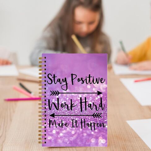 Foritho Purple and Gold Butterfly Notebook, Preppy Butterfly Journal for Writing, Aesthetic School Supplies, Girly Aesthetic Spiral Notebook 5.5x8.3 Inch in Saudi Arabia