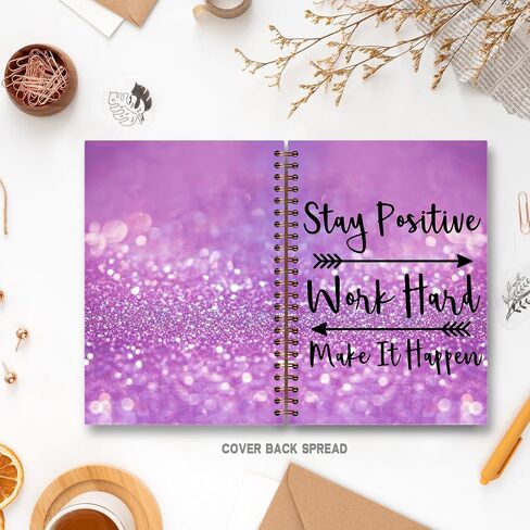 Foritho Purple and Gold Butterfly Notebook, Preppy Butterfly Journal for Writing, Aesthetic School Supplies, Girly Aesthetic Spiral Notebook 5.5x8.3 Inch in Saudi Arabia