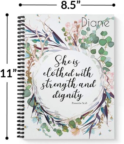 Lifeguard Personalized Religious Notebook/Journal, Laminated Soft Cover, 120 Pages of Your Selected Paper, Lay Flat Wire-o Spiral. Size: 8.5" x 11". Made in The USA in Saudi Arabia