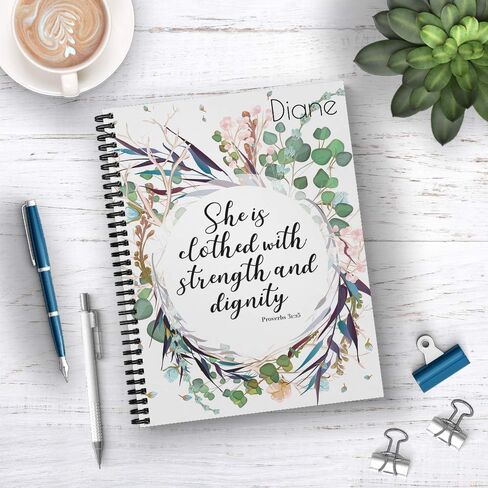 Lifeguard Personalized Religious Notebook/Journal, Laminated Soft Cover, 120 Pages of Your Selected Paper, Lay Flat Wire-o Spiral. Size: 8.5" x 11". Made in The USA in Saudi Arabia