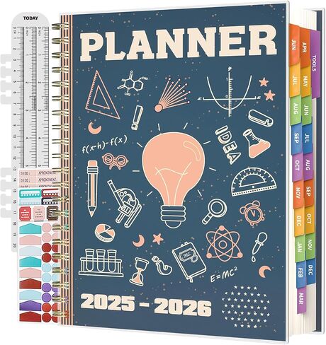 Jun 2025-Dec 2026 Academic Planner, 8.5 x 11 Monthly, Weekly, Daily Planner with Colorful Tabs, 19 Months Calendar Agenda College School Supplies for Student Teacher Organizer(Dark Blue) in Saudi Arabia