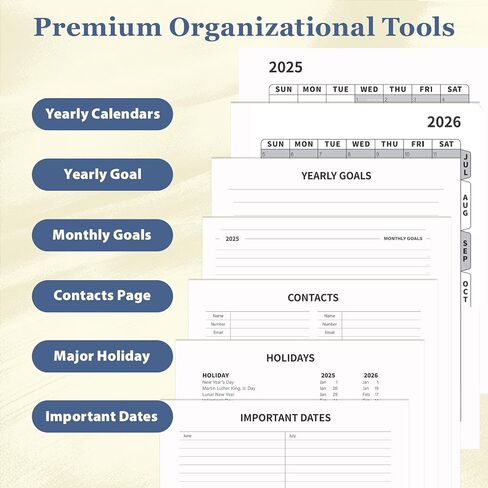 Jun 2025-Dec 2026 Academic Planner, 8.5 x 11 Monthly, Weekly, Daily Planner with Colorful Tabs, 19 Months Calendar Agenda College School Supplies for Student Teacher Organizer(Dark Blue) in Saudi Arabia