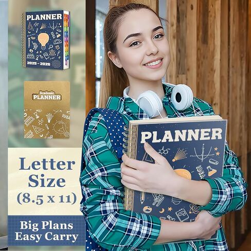 Jun 2025-Dec 2026 Academic Planner, 8.5 x 11 Monthly, Weekly, Daily Planner with Colorful Tabs, 19 Months Calendar Agenda College School Supplies for Student Teacher Organizer(Dark Blue) in Saudi Arabia