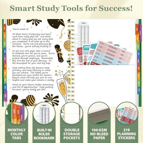 Jun 2025-Dec 2026 Academic Planner, 8.5 x 11 Monthly, Weekly, Daily Planner with Colorful Tabs, 19 Months Calendar Agenda College School Supplies for Student Teacher Organizer(Dark Blue) in Kuwait