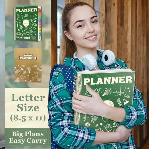 Jun 2025-Dec 2026 Academic Planner, 8.5 x 11 Monthly, Weekly, Daily Planner with Colorful Tabs, 19 Months Calendar Agenda College School Supplies for Student Teacher Organizer(Dark Blue) in Kuwait