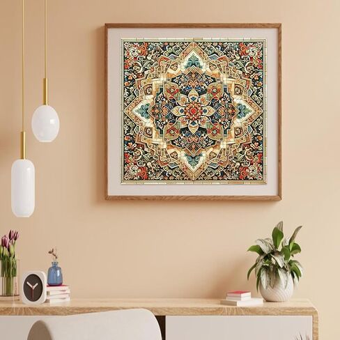 Auremi Mandala Diamond Art Painting Kits for Adults, DIY Mandala Diamond Art for Adults Beginner, DIY Full Drill Diamond Dots Paintings Landscape Picture Arts Craft for Home Decor 12x12 Inch in Saudi Arabia