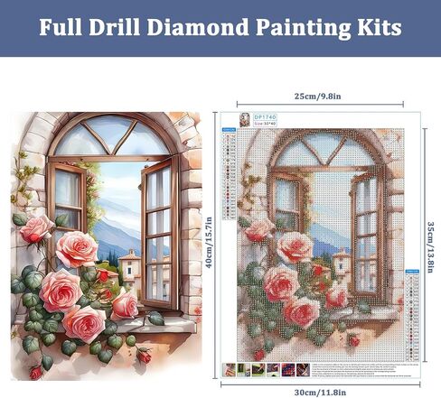 Auremi Mandala Diamond Art Painting Kits for Adults, DIY Mandala Diamond Art for Adults Beginner, DIY Full Drill Diamond Dots Paintings Landscape Picture Arts Craft for Home Decor 12x12 Inch in Saudi Arabia