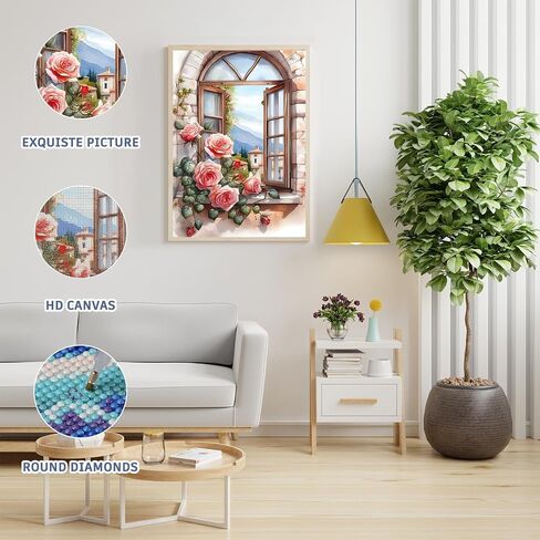 Auremi Mandala Diamond Art Painting Kits for Adults, DIY Mandala Diamond Art for Adults Beginner, DIY Full Drill Diamond Dots Paintings Landscape Picture Arts Craft for Home Decor 12x12 Inch in Saudi Arabia
