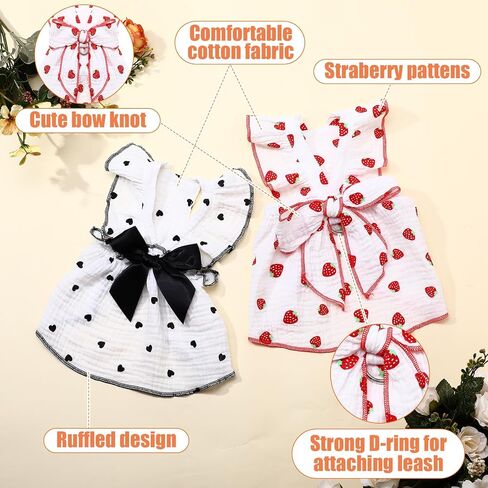 Janinka 4 PCS Dog Dog for Dogs Small Dogs Dress مع 36 PCS أقواس الشعر مع أشرطة مطاطية ملحقات الشعر الملونة للحيوانات الأليفة إكسسوارات التهوية للحيوانات الأليفة الصغيرة المتوسطة in Saudi Arabia